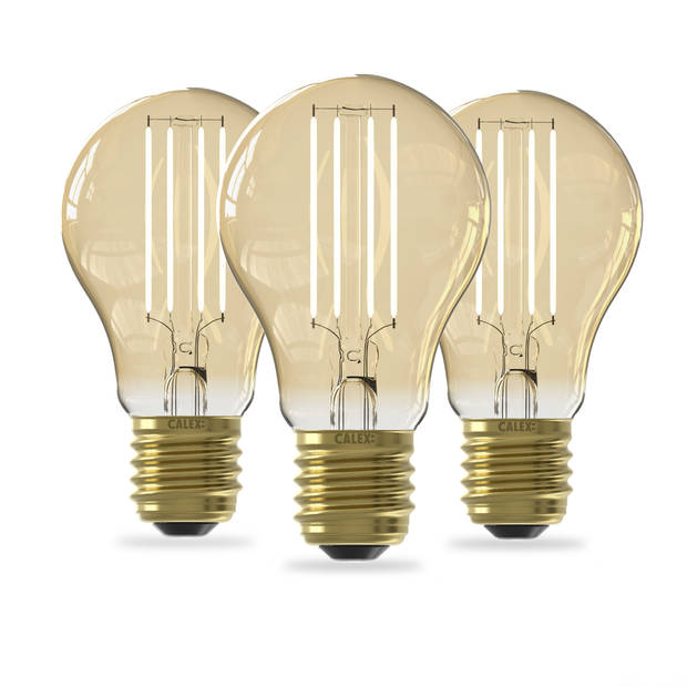 Calex Slimme LED Lamp - 3 stuks - E27 - A60 - Goud - Warm Wit - 7W