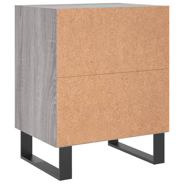 vidaXL Nachtkastjes 2 st 40x30x50 cm bewerkt hout grijs sonoma eiken