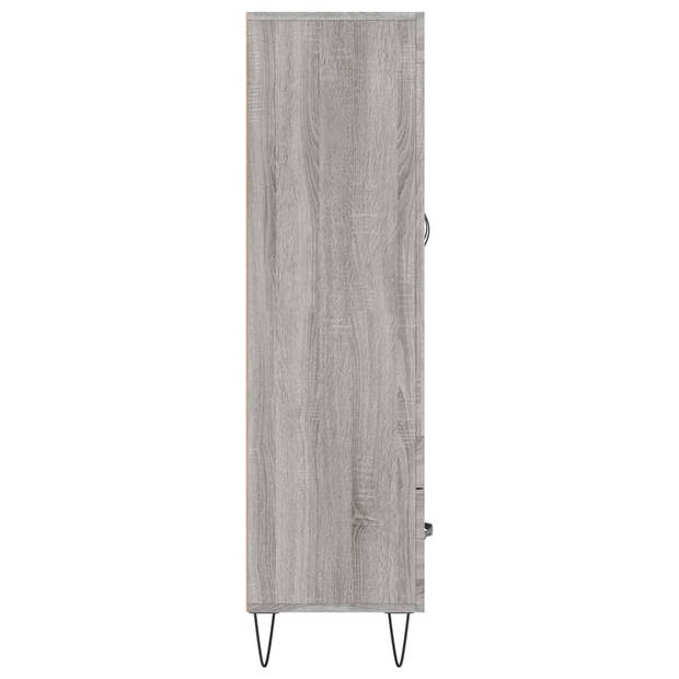 vidaXL Hoge kast 69,5x31x115 cm bewerkt hout grijs sonoma eikenkleurig