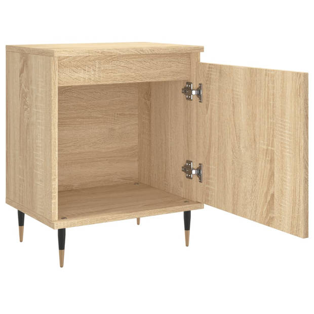 vidaXL Nachtkastjes 2 st 40x30x50 cm bewerkt hout sonoma eikenkleurig