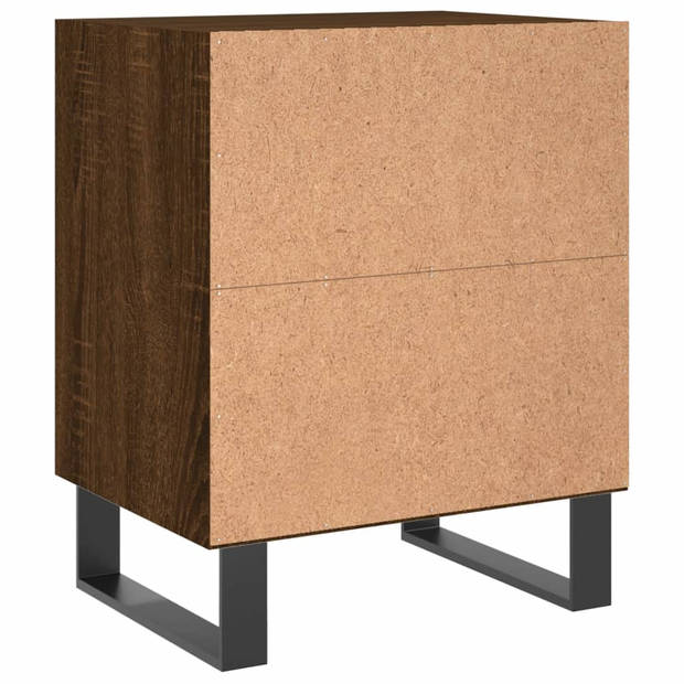 vidaXL Nachtkastjes 2 st 40x30x50 cm bewerkt hout bruin eikenkleur