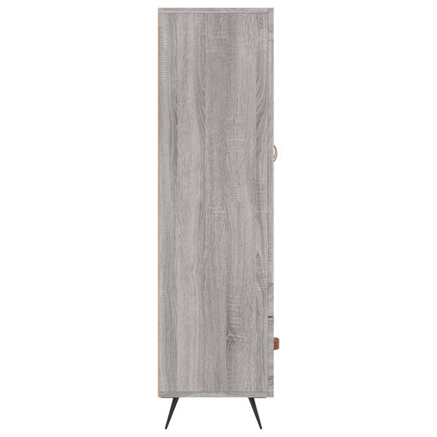 vidaXL Hoge kast 69,5x31x115 cm bewerkt hout grijs sonoma eikenkleurig