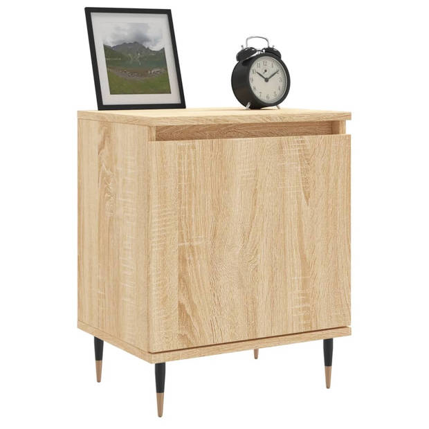 vidaXL Nachtkastjes 2 st 40x30x50 cm bewerkt hout sonoma eikenkleurig