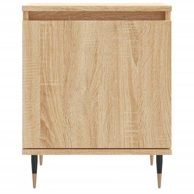 vidaXL Nachtkastjes 2 st 40x30x50 cm bewerkt hout sonoma eikenkleurig