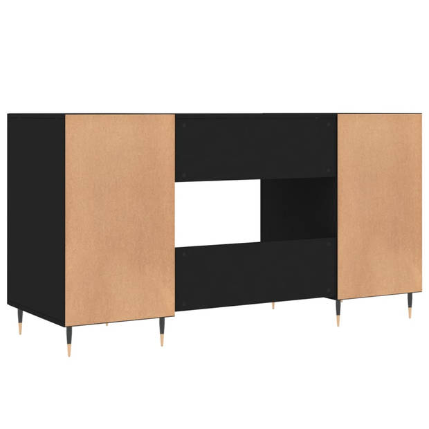 The Living Store Bureau - Zwart - 140 x 50 x 75 cm - Duurzaam hout en ijzer