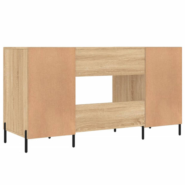 vidaXL Bureau 140x50x75 cm bewerkt hout sonoma eikenkleurig