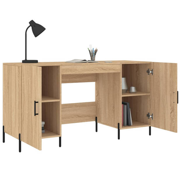 vidaXL Bureau 140x50x75 cm bewerkt hout sonoma eikenkleurig