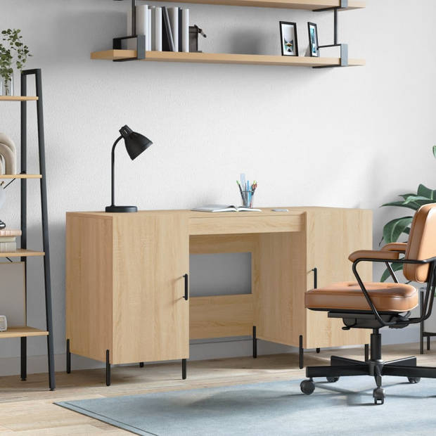 The Living Store Bureau Sonoma Eiken - 140 x 50 x 75 cm - Praktisch en Duurzaam