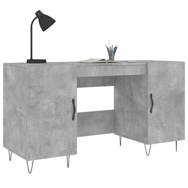 vidaXL Bureau 140x50x75 cm bewerkt hout betongrijs