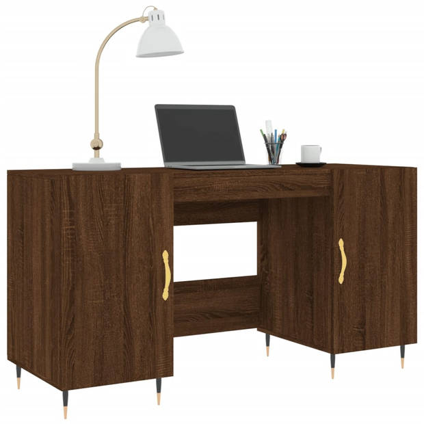 The Living Store Bureau Vintage - Bureau - 140 x 50 x 75 cm - Bruineiken