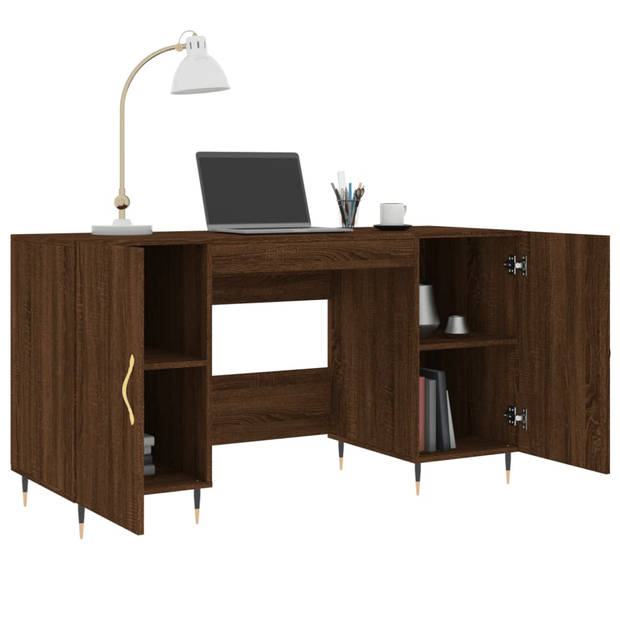 The Living Store Bureau Vintage - Bureau - 140 x 50 x 75 cm - Bruineiken