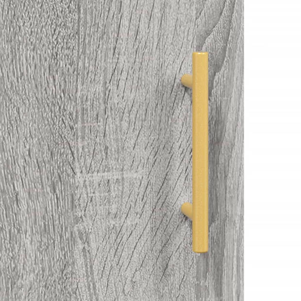 vidaXL Dressoir 69,5x34x90 cm bewerkt hout grijs sonoma eikenkleurig
