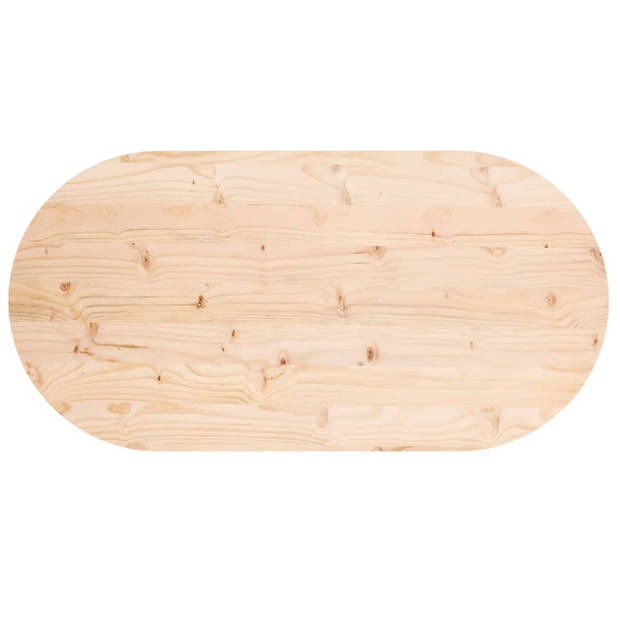 vidaXL Tafelblad ovaal 90x45x2,5 cm massief grenenhout