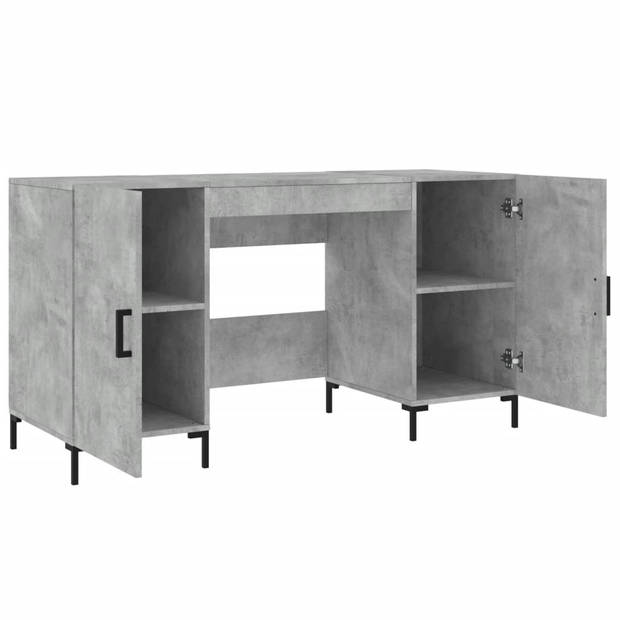 The Living Store Bureau - Betongrijs - 140 x 50 x 75 cm - Duurzaam hout en ijzer