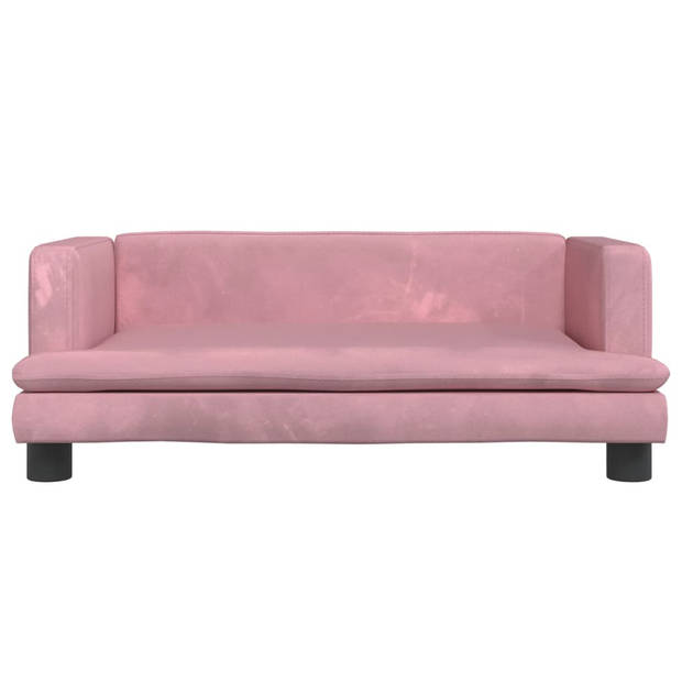 vidaXL Kinderbank 80x45x30 cm fluweel roze
