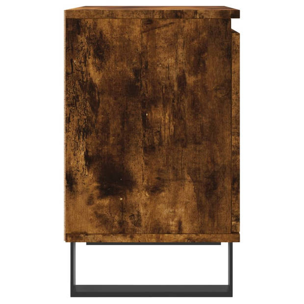 vidaXL Nachtkastje 40x30x50 cm bewerkt hout gerookt eikenkleurig