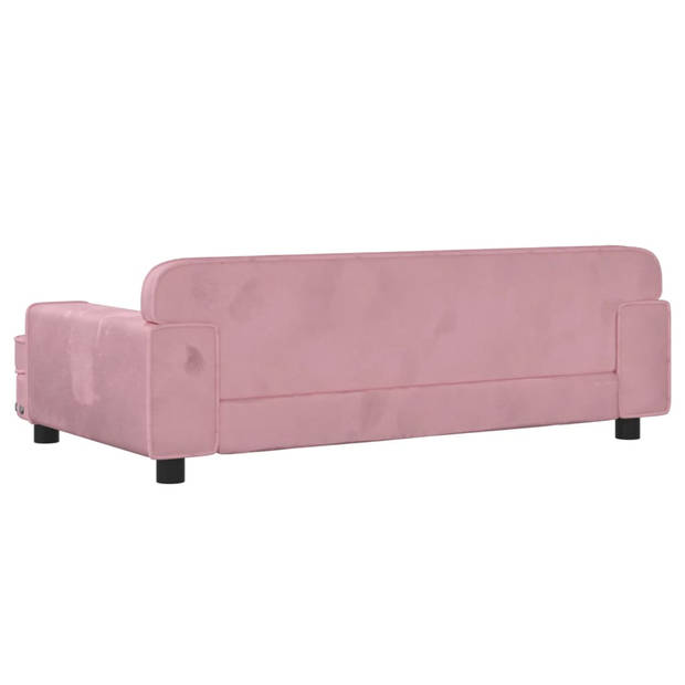 vidaXL Kinderbank 90x53x30 cm fluweel roze