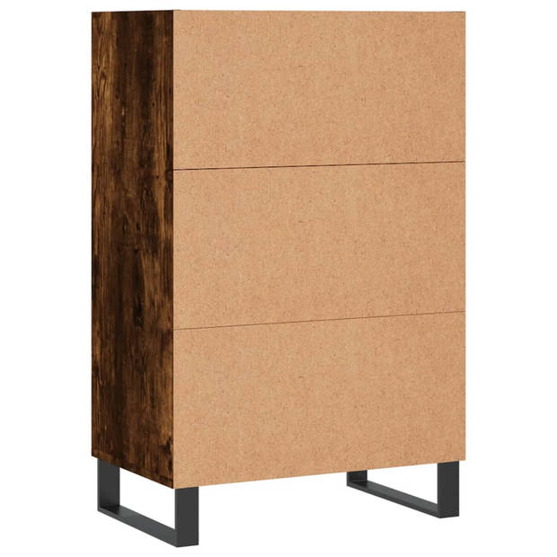 vidaXL Hoge kast 57x35x90 cm bewerkt hout gerookt eikenkleurig