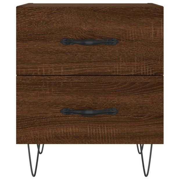 vidaXL Nachtkastje 40x35x47,5 cm bewerkt hout bruin eikenkleur