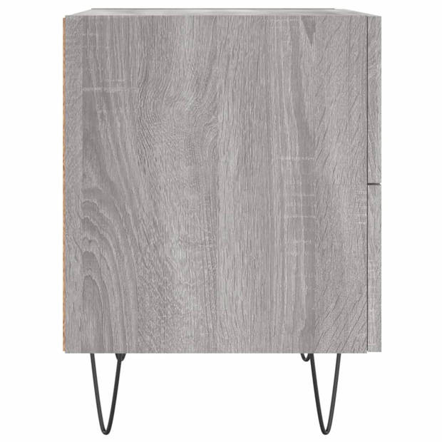 vidaXL Nachtkastjes 2 st 40x35x47,5 cm bewerkt hout grijs sonoma eiken