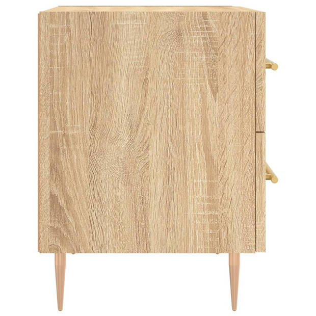 vidaXL Nachtkastjes 2 st 40x35x47,5 cm bewerkt hout sonoma eikenkleur