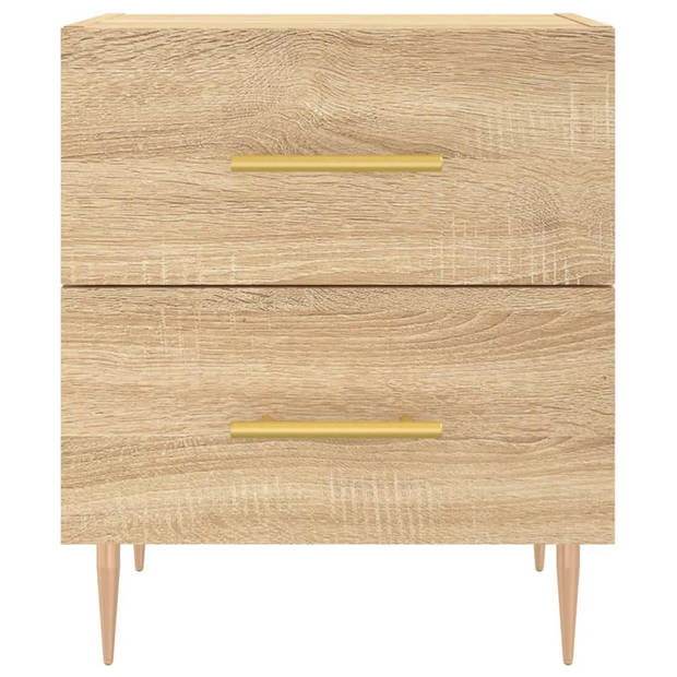 vidaXL Nachtkastjes 2 st 40x35x47,5 cm bewerkt hout sonoma eikenkleur