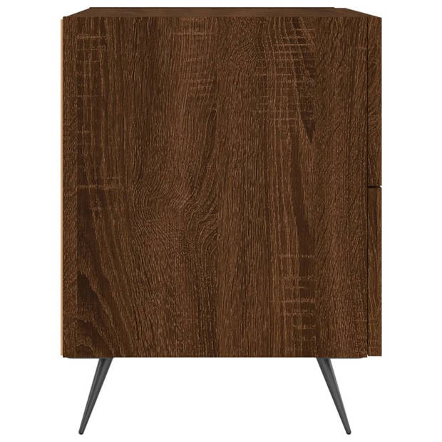 vidaXL Nachtkastje 40x35x47,5 cm bewerkt hout bruin eikenkleur