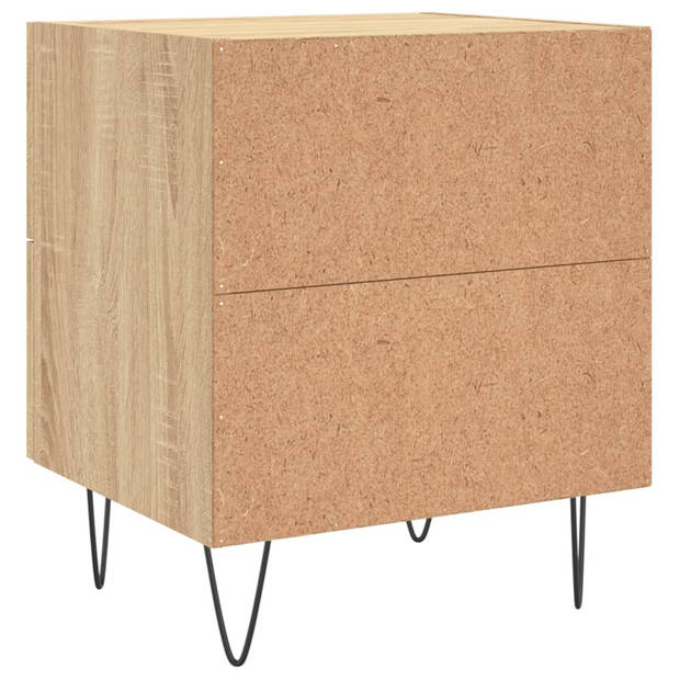 vidaXL Nachtkastjes 2 st 40x35x47,5 cm bewerkt hout sonoma eikenkleur