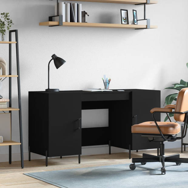 The Living Store Bureau - Houten bewerkt - 140 x 50 x 75 cm - zwart