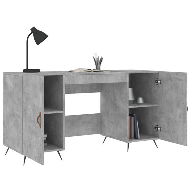 vidaXL Bureau 140x50x75 cm bewerkt hout betongrijs