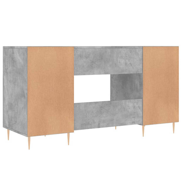 The Living Store Bureau - Betongrijs - 140 x 50 x 75 cm - Duurzaam hout en ijzer