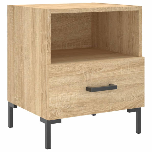 vidaXL Nachtkastjes 2 st 40x35x47,5 cm bewerkt hout sonoma eikenkleur