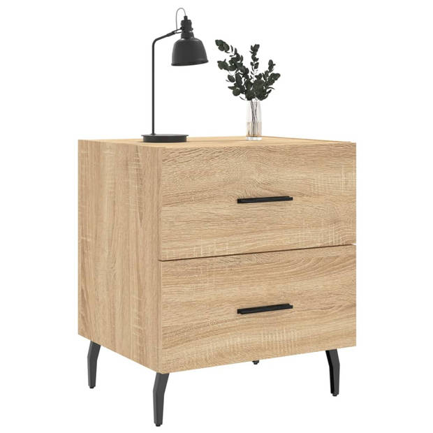 vidaXL Nachtkastjes 2 st 40x35x47,5 cm bewerkt hout sonoma eikenkleur