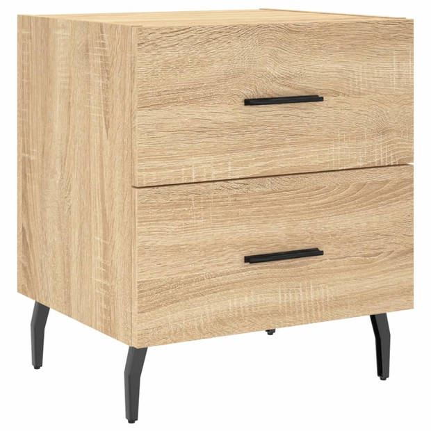 vidaXL Nachtkastjes 2 st 40x35x47,5 cm bewerkt hout sonoma eikenkleur