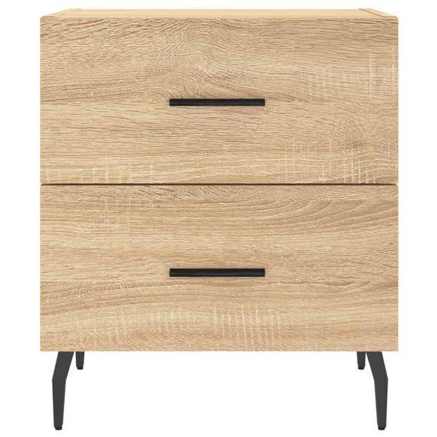 vidaXL Nachtkastjes 2 st 40x35x47,5 cm bewerkt hout sonoma eikenkleur