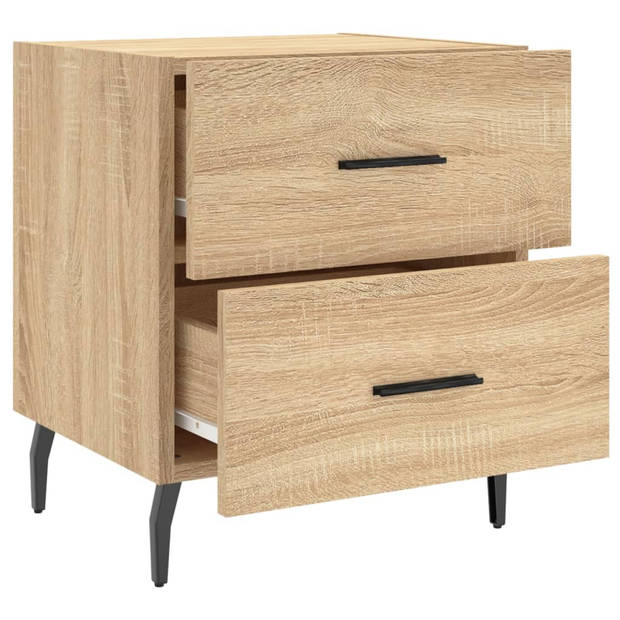 vidaXL Nachtkastjes 2 st 40x35x47,5 cm bewerkt hout sonoma eikenkleur