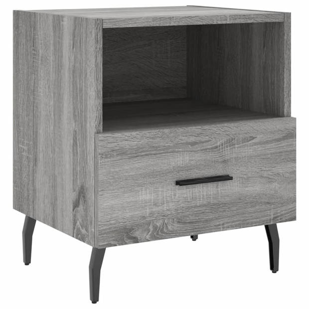 vidaXL Nachtkastjes 2 st 40x35x47,5 cm bewerkt hout grijs sonoma eiken