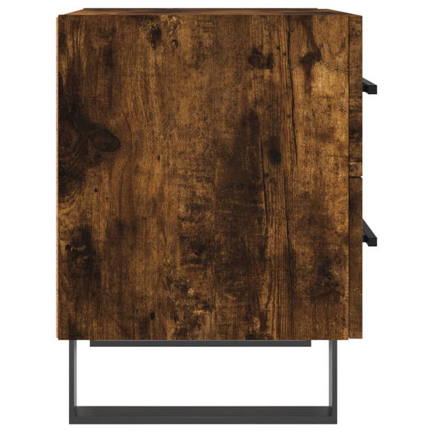 vidaXL Nachtkastje 40x35x47,5 cm bewerkt hout gerookt eikenkleurig