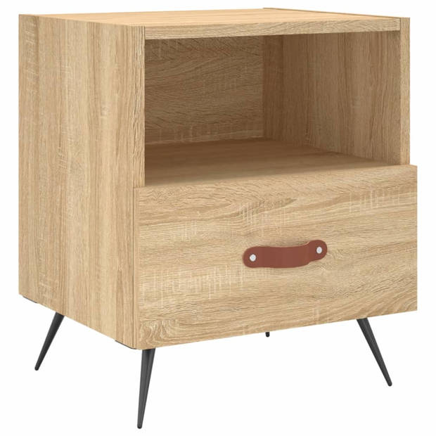 vidaXL Nachtkastjes 2 st 40x35x47,5 cm bewerkt hout sonoma eikenkleur