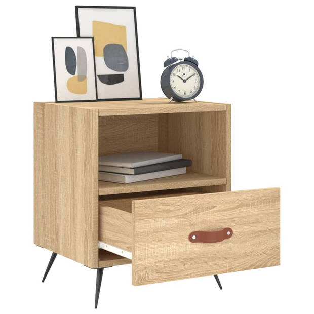 vidaXL Nachtkastjes 2 st 40x35x47,5 cm bewerkt hout sonoma eikenkleur