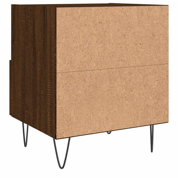 vidaXL Nachtkastjes 2 st 40x35x47,5 cm bewerkt hout bruin eikenkleur