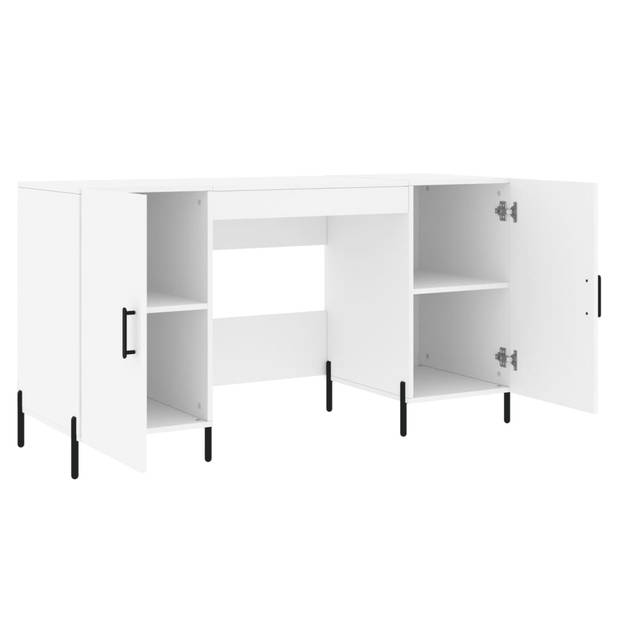 vidaXL Bureau 140x50x75 cm bewerkt hout wit