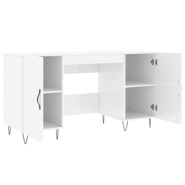 The Living Store Bureau - Bureau - 140 x 50 x 75 cm - Hoogglans Wit