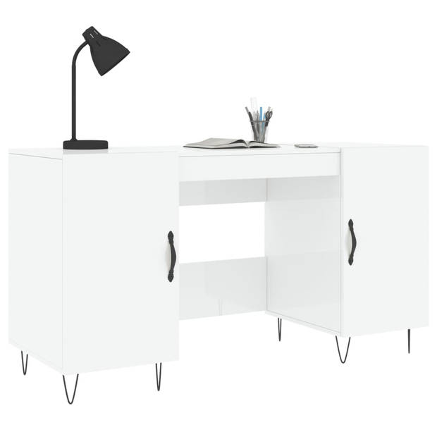 The Living Store Bureau - Bureau - 140 x 50 x 75 cm - Hoogglans Wit