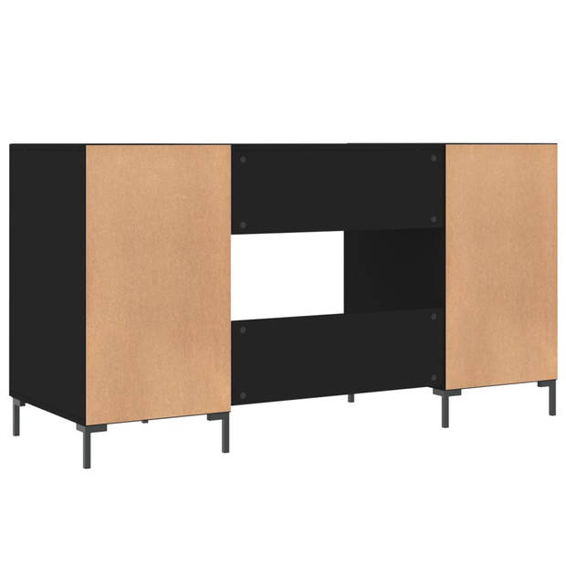 vidaXL Bureau 140x50x75 cm bewerkt hout zwart