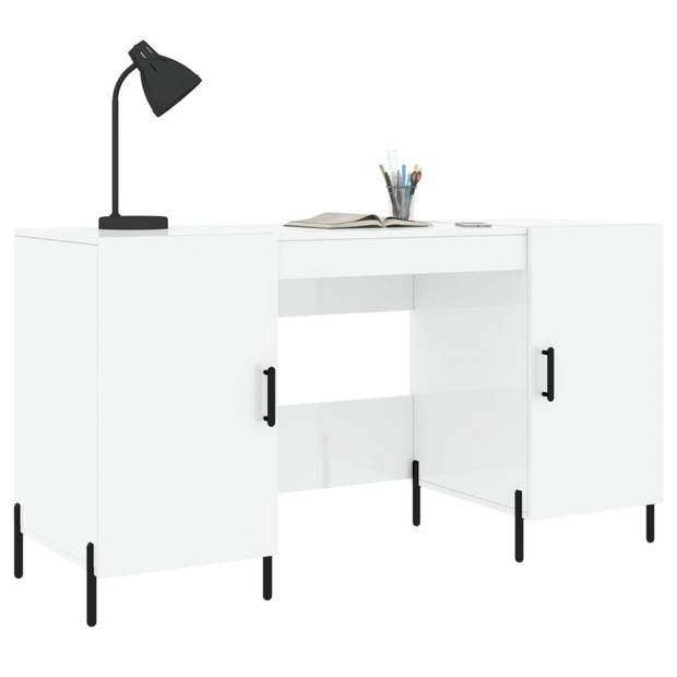 The Living Store Bureau - 140 x 50 x 75 cm - Hoogglans wit