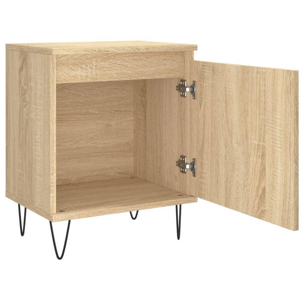 vidaXL Nachtkastjes 2 st 40x30x50 cm bewerkt hout sonoma eikenkleurig