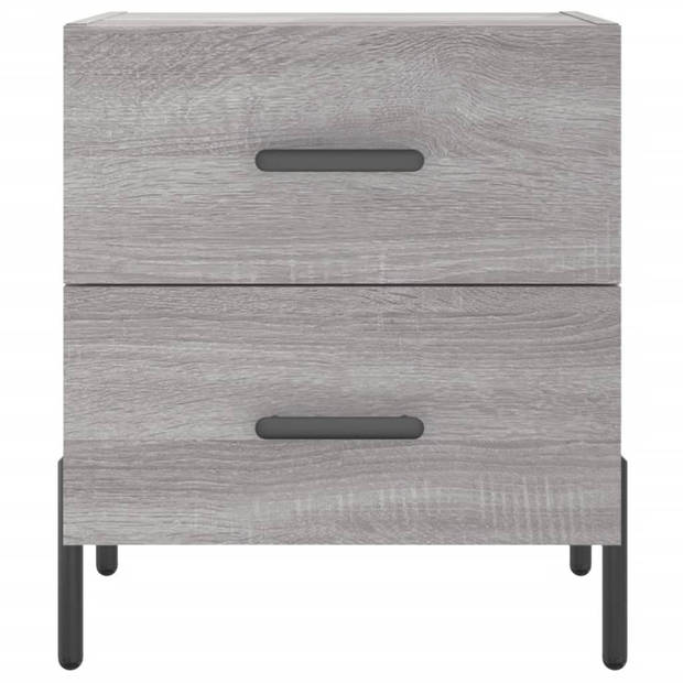 vidaXL Nachtkastjes 2 st 40x35x47,5 cm bewerkt hout grijs sonoma eiken