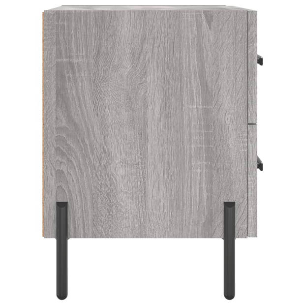 vidaXL Nachtkastjes 2 st 40x35x47,5 cm bewerkt hout grijs sonoma eiken