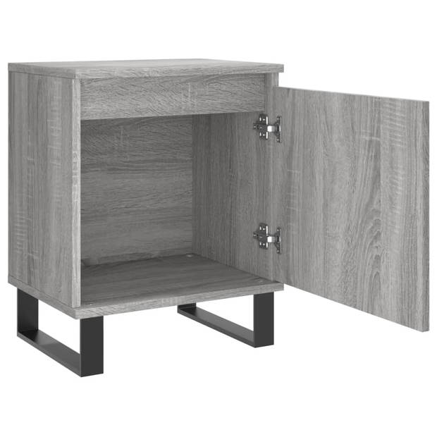 vidaXL Nachtkastjes 2 st 40x30x50 cm bewerkt hout grijs sonoma eiken